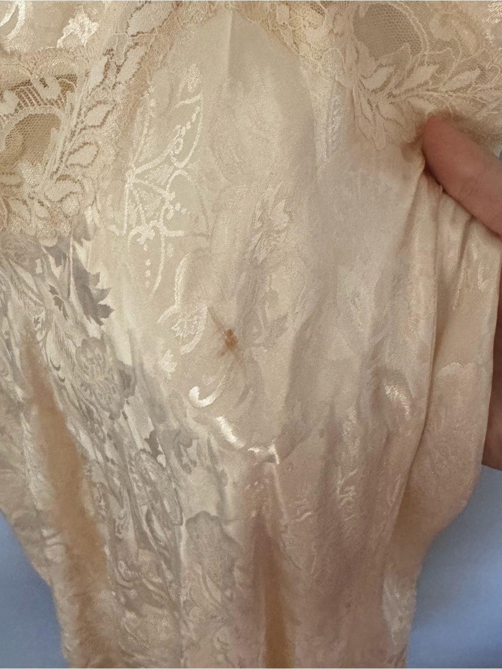 Vintage Victoria’s Secret Gold Label Ivory Satin Lace Nightgown Slip Dress L - Picture 8 of 12